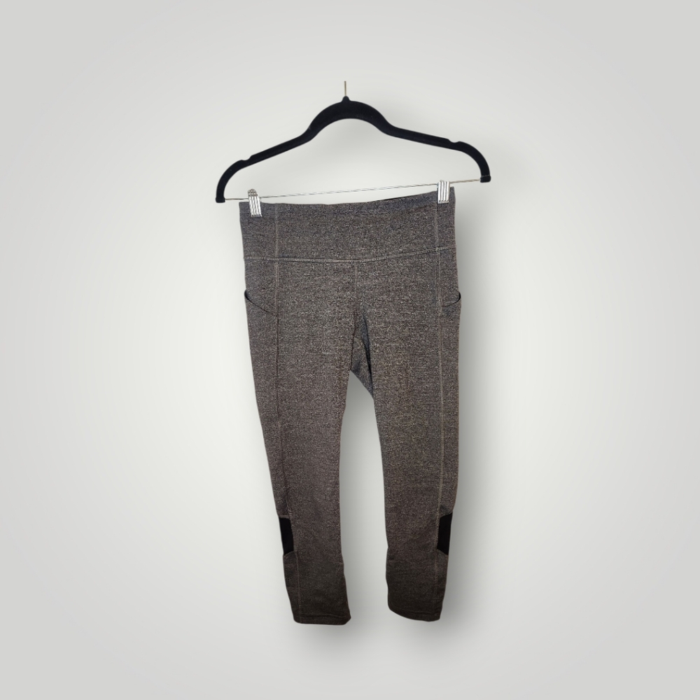 Lululemon Women Size 4 Heathered Gray Pace Rival Crop Leggings